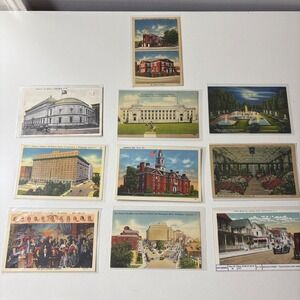 Lot of 10 Postcards DE DC NJ NY Longwood Gardens Nemours Leg Hall Unused